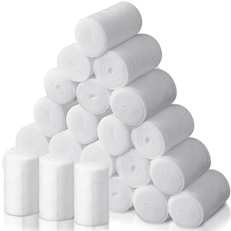 Treela 24 Rolls Cast Padding Individual Pack Undercast Padding Roll Wrap Bandage with Plaster Soft Cloth for Halloween Wrap Bandage Art Projects Body Casts Mask Making Supplies4 Inch x 89 ft
